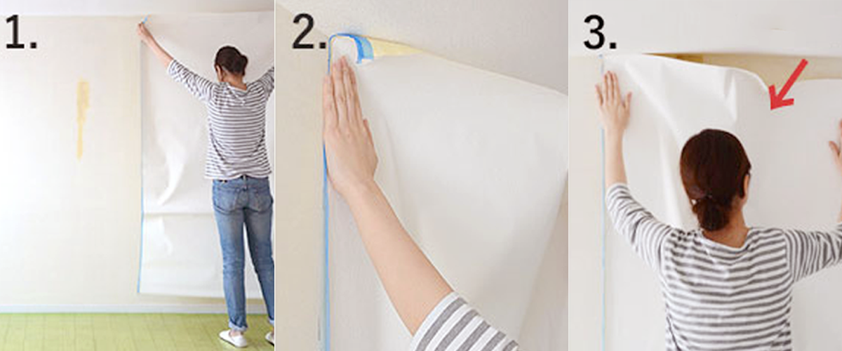 step to put up the wallpaper