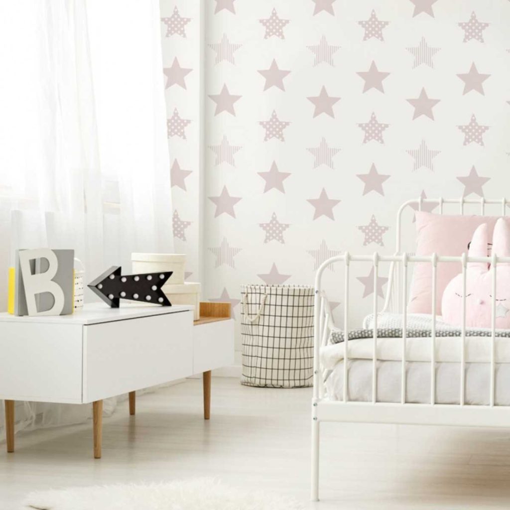 Star wallpaper for girls playroom