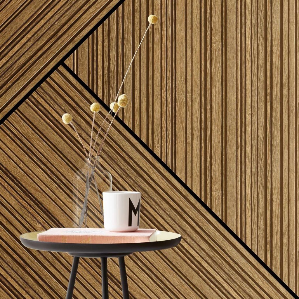 modern geometric wood wallpaper