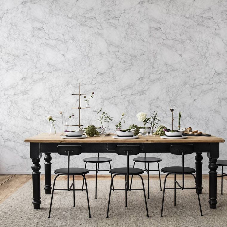 Subtle Grey and White Marble Wallpaper Ideas