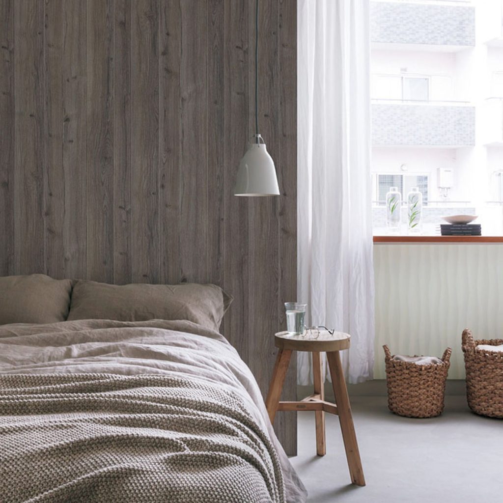 wood wallpaper for bedroom