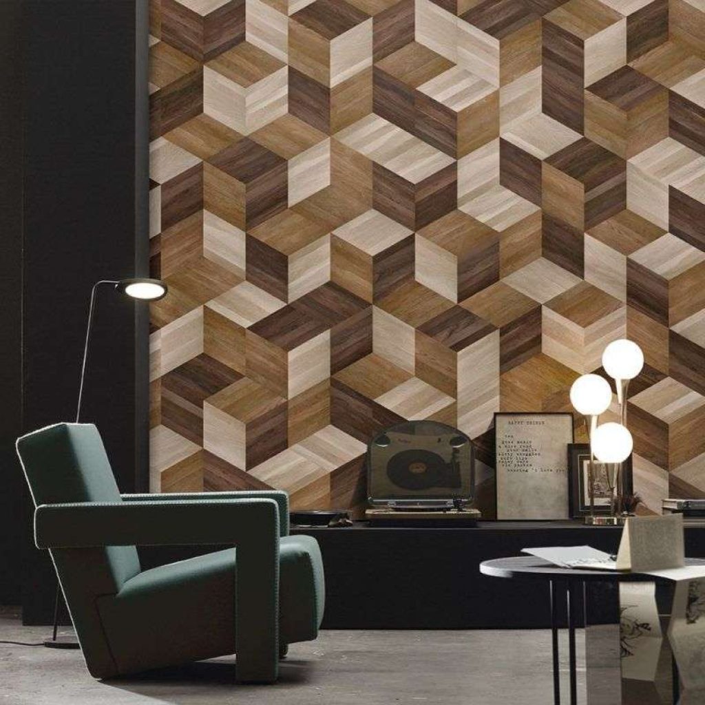 modern geometric wood wallpaper
