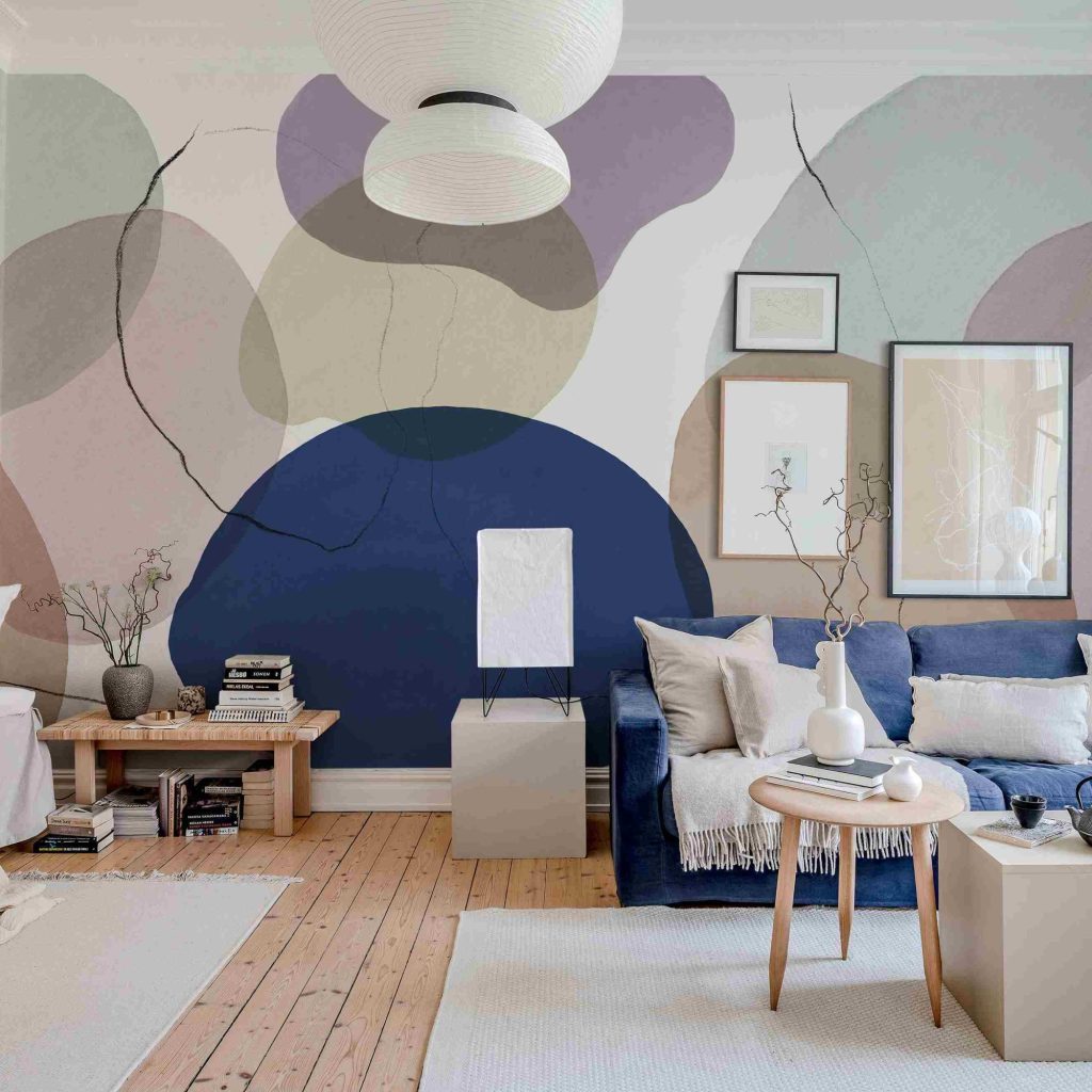 Floating, Playful Abstract Mural Wallpaper