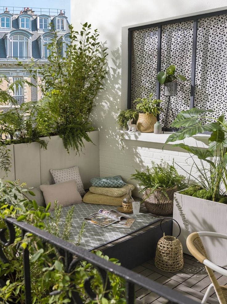 balcony design ideas with outdoor pillows