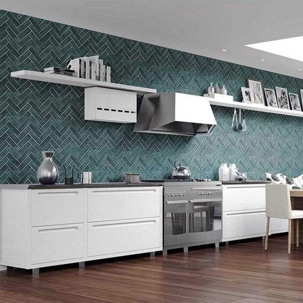 Contour Lustro Blue Wallpaper Idea for Kitchen Remodel