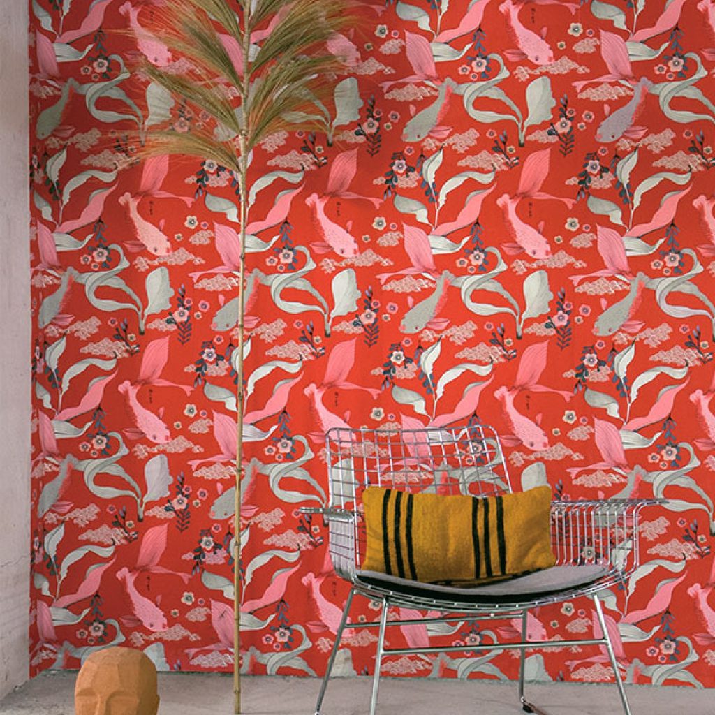 Raspberry blush wallpaper by Benjamin Moore