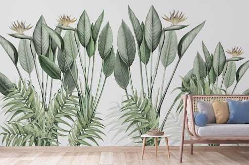 applying green nature wallpaper into your home decor