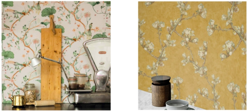 You can also pair Chinoiserie wallpaper with other decorative elements, such as matching textiles or decorative objects.