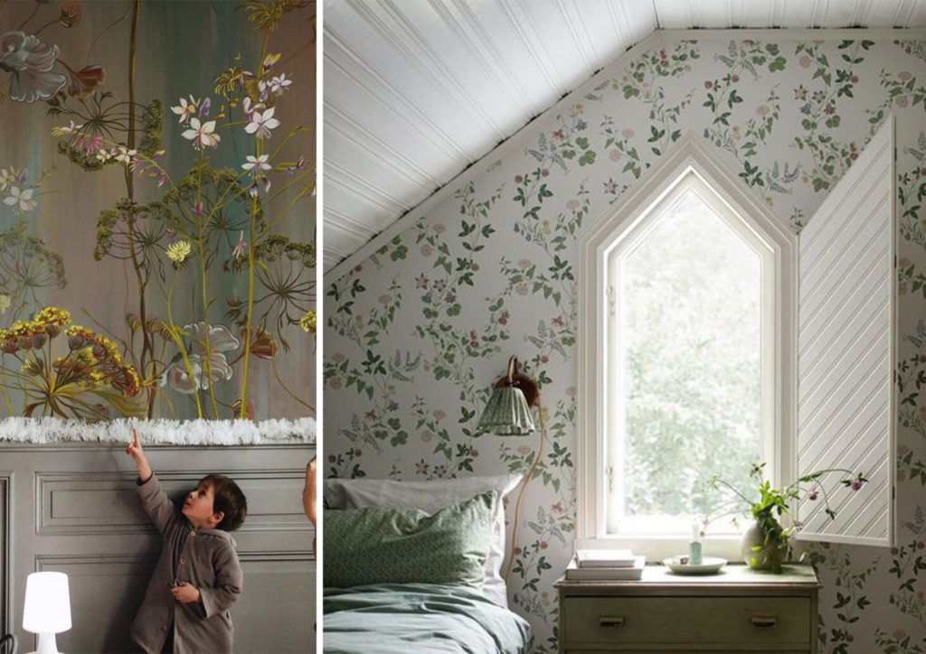 flower wallpaper bedroom
