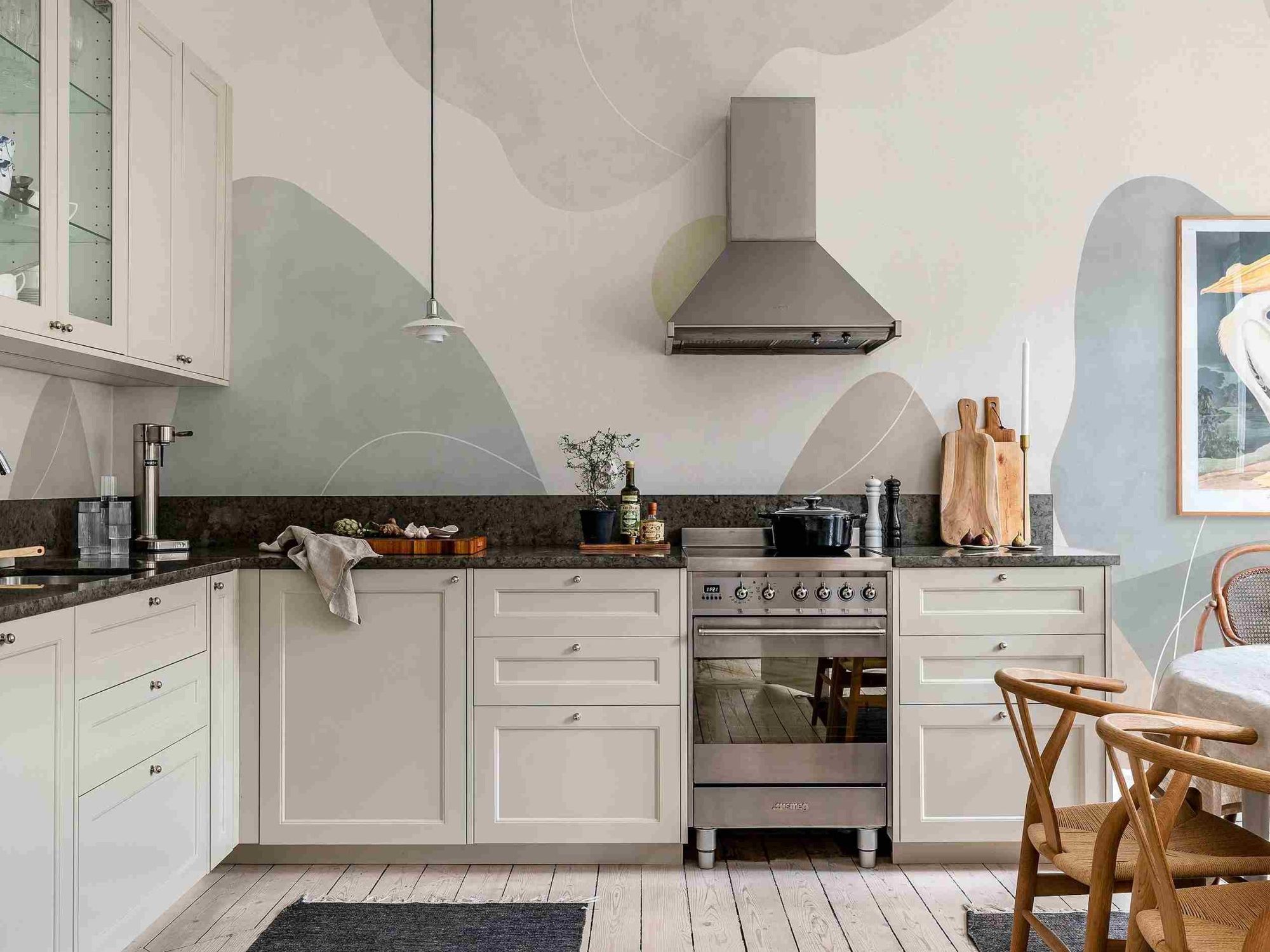 Pastel Terrain Kitchen Wallpaper
