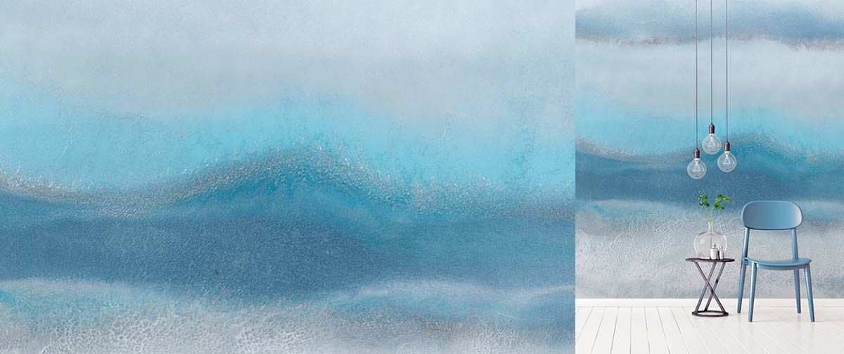 Blue Lagoon japanese wave wallpaper