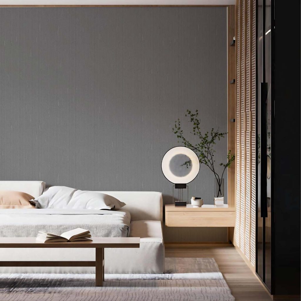 limewash design for bedroom: minimalist grey