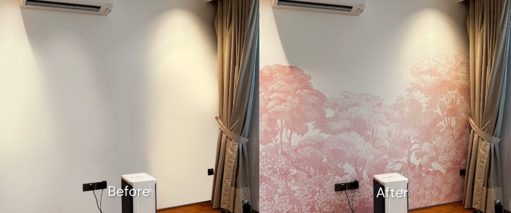 bedroom makeover: pink forest