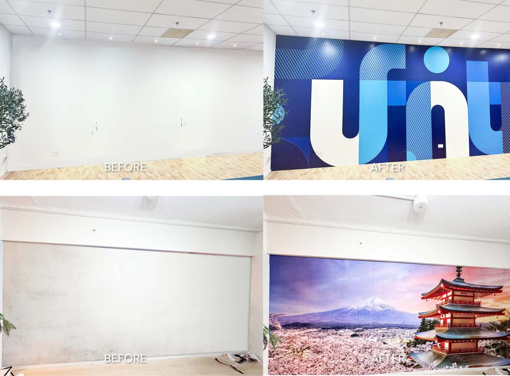 office interior makeover: mural custom wallpaper