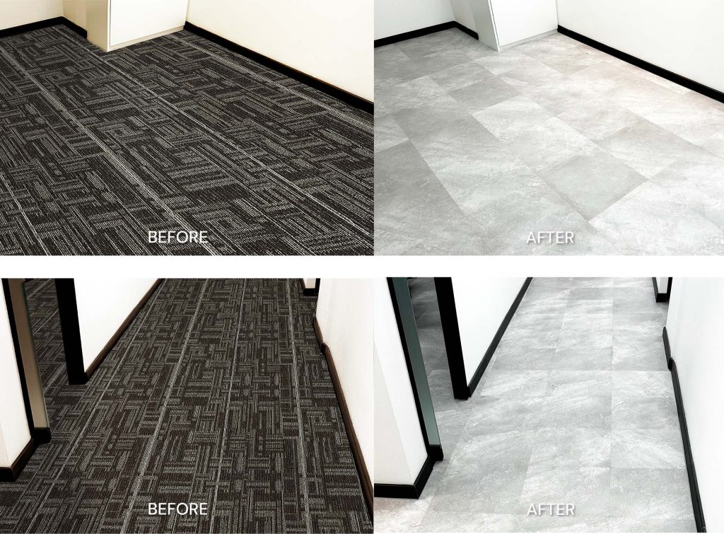 office interior makeover for flooring: vinyl flooring