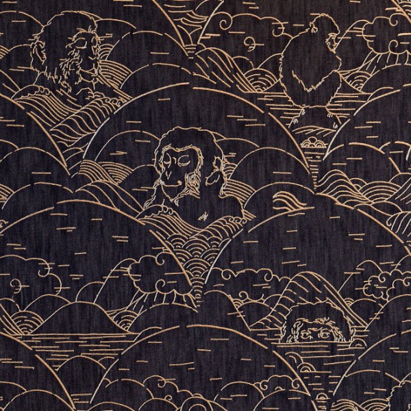 Indigo Macaque | MO3001 | Moooi Wallcovering Tokyo Blue 