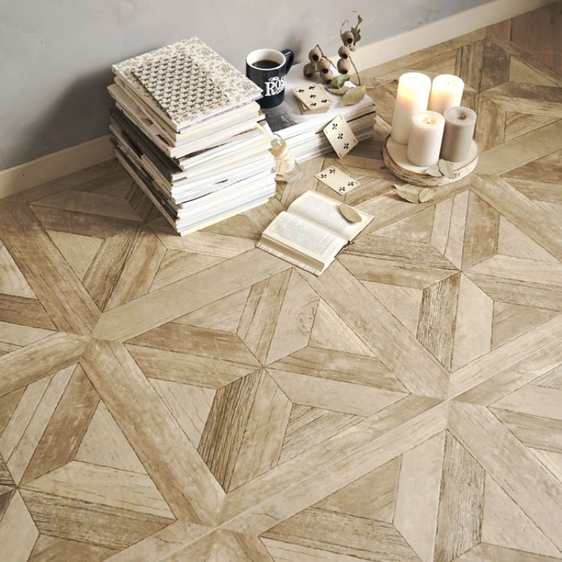 HONPO Original Design - Parquet Cushion Floor Sheet-Natural Oak