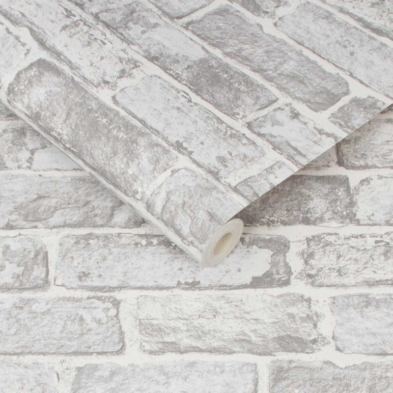 Graham & Brown / INDIVIDUAL / White Brick Wall 102835