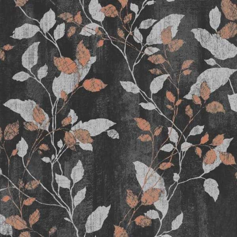 Graham & Brown / VERMEIL / Vermeil Leaf Charcoal and Copper 104129