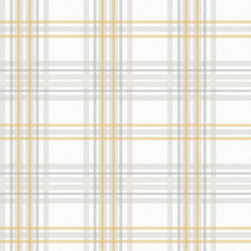 Graham & Brown / Highland / Country Tartan Grey Yellow 106571