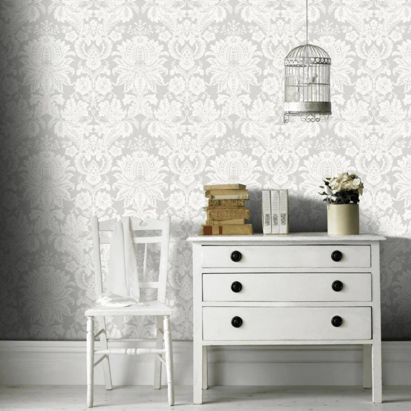 Graham & Brown / Venetian Damask Grey 33-373 Wallpaper