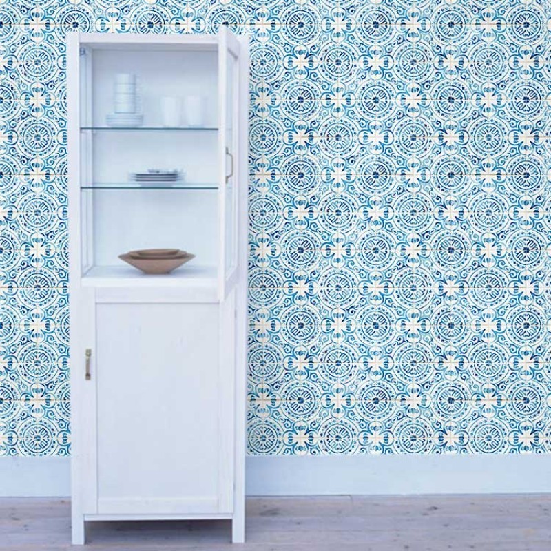 [Hatte Me] REMOVABLE AND REUSABLE WALLPAPER REMAKE SHEET-ANTIQUE TILE PATTERN (65cm x 3m) / ATHO-01