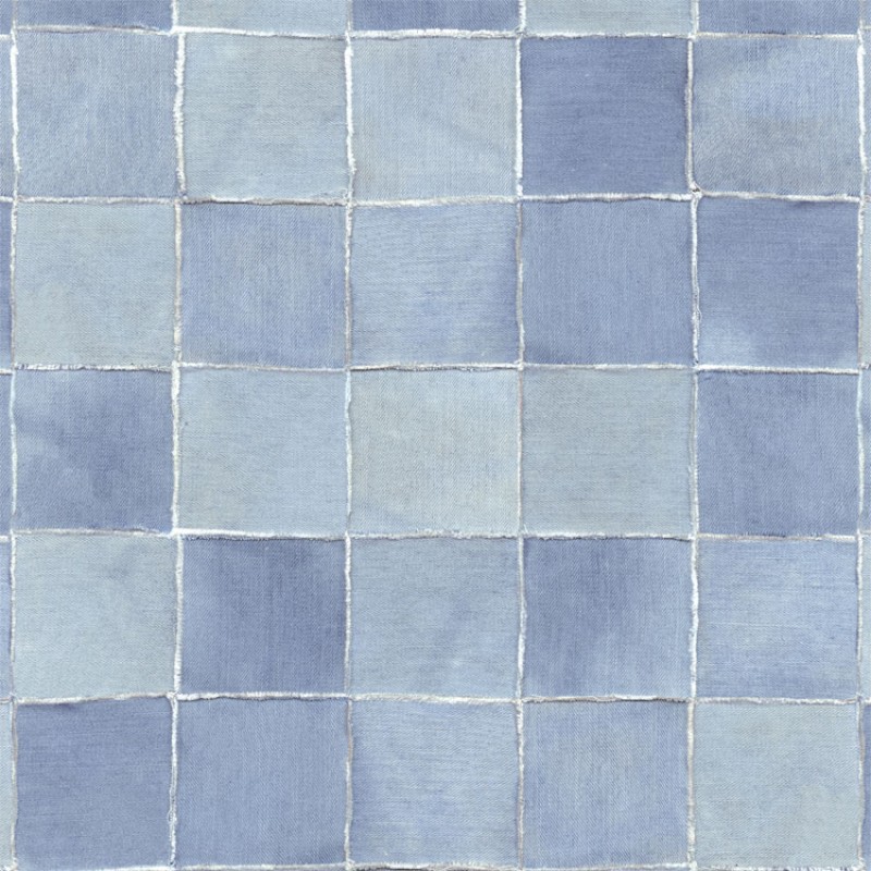 [Hatte Me] REMOVABLE AND REUSABLE WALLPAPER REMAKE SHEET-DENIM TILE PATTERN (65cm x 3m) / DNMT-03