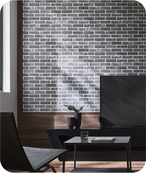 brick wallpaper for living room