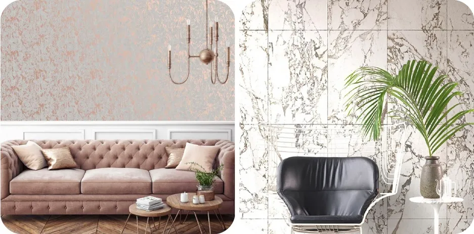 Marble wallpaper for living room