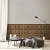 KOZIEL | Dark oak wood english paneling wallpaper | 8888-313