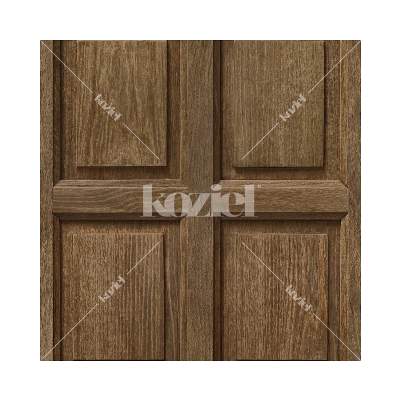 KOZIEL | Dark oak wood english paneling wallpaper | 8888-313