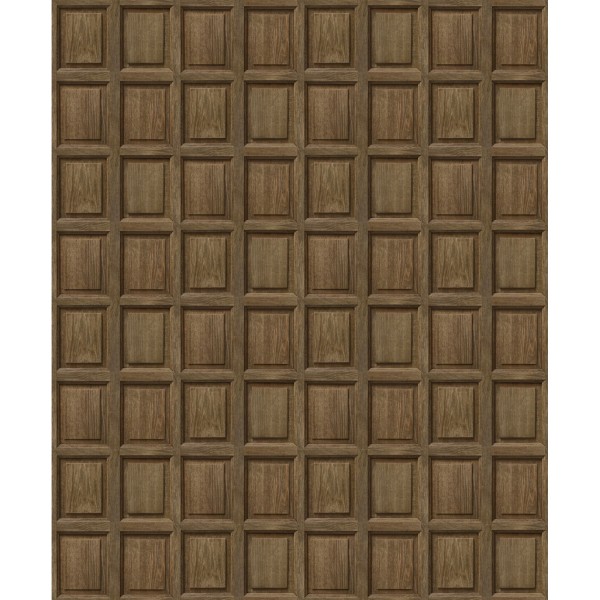 KOZIEL | Dark oak wood english paneling wallpaper | 8888-313