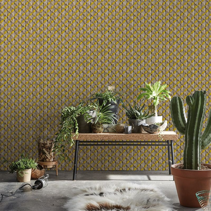 KOZIEl | Yellow macrame "Majorelle scent" wallpaper | 8888-PL05-YEL