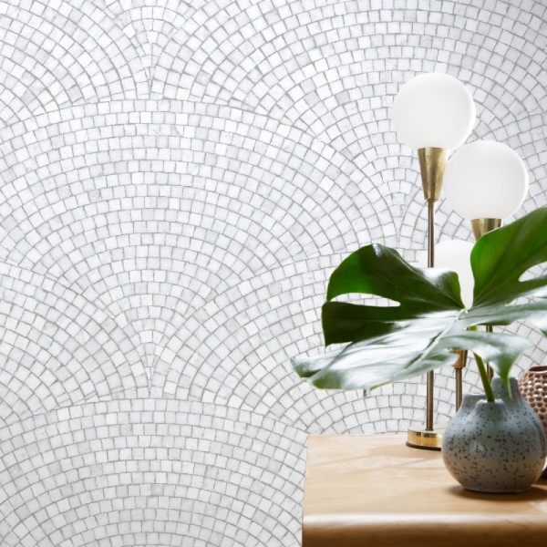 KOZIEL | Light grey Art Deco mosaic | 8888-83