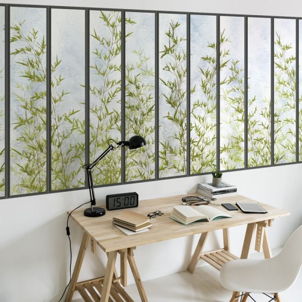 KOZIEL | Panoramic wallpaper small loft windows and bamboos | LPV019-X