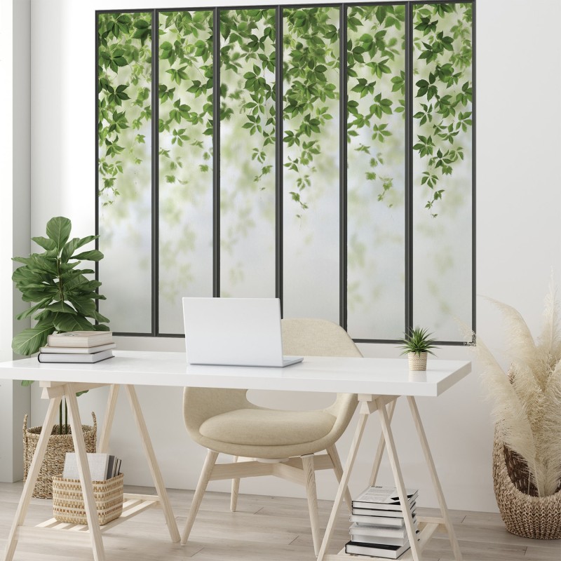 KOZIEL | Panoramic wallpaper small loft windows and virginia creeper | LPV020-X