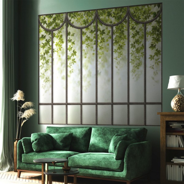 KOZIEL | Panoramic wallpaper romantic greenhouse windows | LPV023XL-X