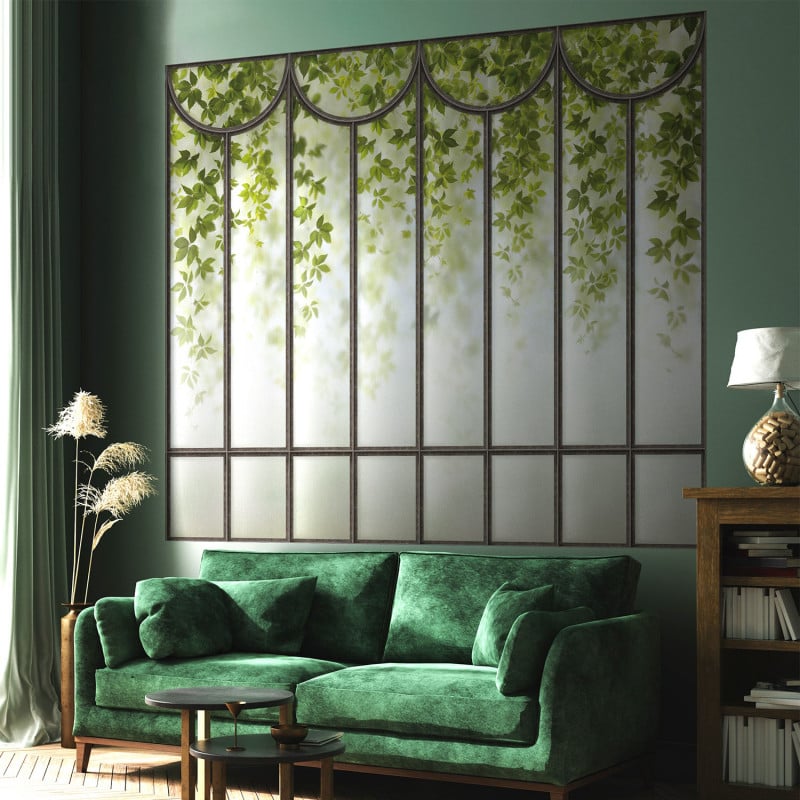 KOZIEL | Panoramic wallpaper romantic greenhouse windows | LPV023XL-X