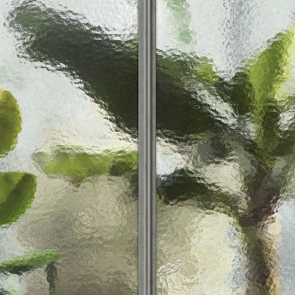KOZIEL / Panoramic mural grey winter garden greenhouse / LPV032-X