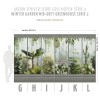 KOZIEL | Panoramic mural grey winter garden greenhouse | LPV032-X