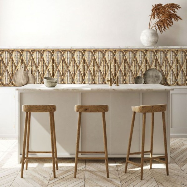 KOZIEL | Philippe Model woven rattan frieze - Natural | 5555-PM15