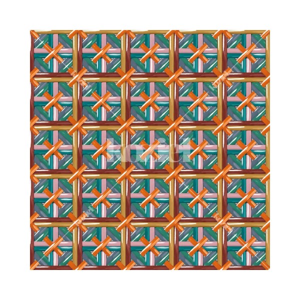 KOZIEL | Orange crossed wickerwork wallpaper | 8888-PM05