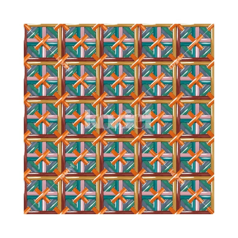 KOZIEL | Orange crossed wickerwork wallpaper | 8888-PM05