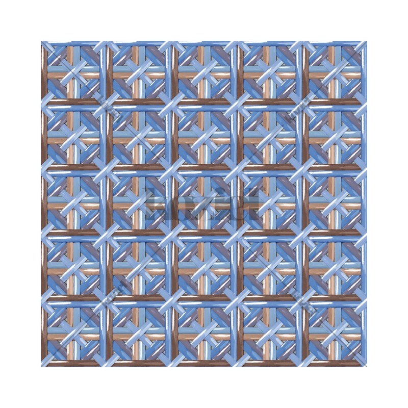 KOZIEL | Blue steel crossed wickerwork wallpaper | 8888-PM07