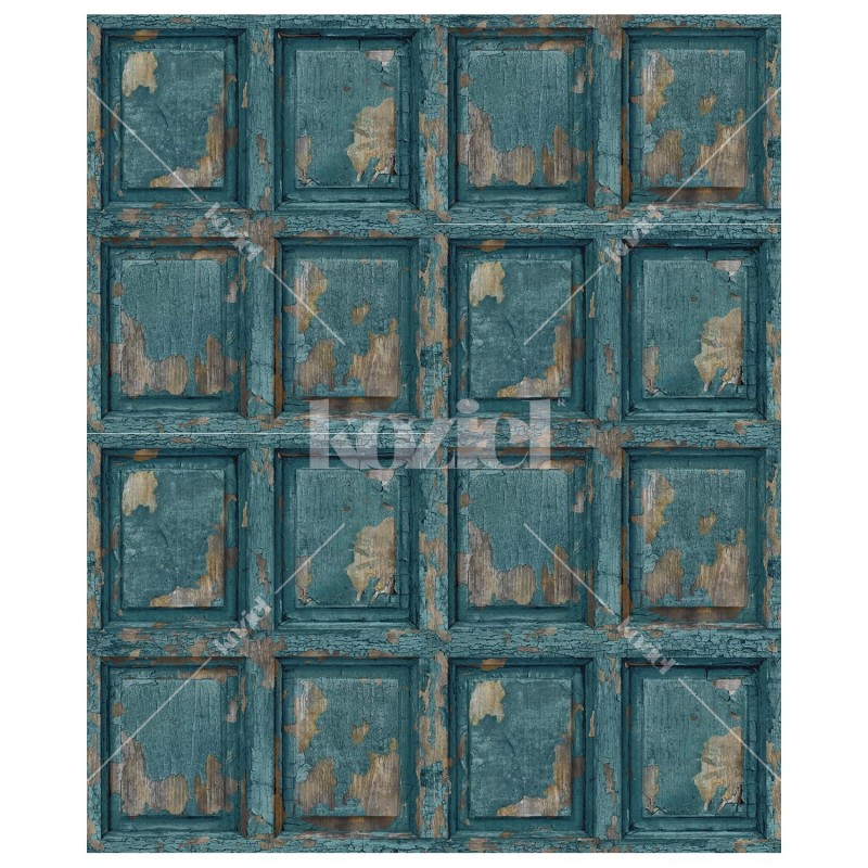 KOZIEL | English Antique Wood Paneling - Peacock Blue | 8888-323