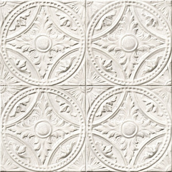 KOZIEL | White Medallion Tin Tiles | 8888-T121