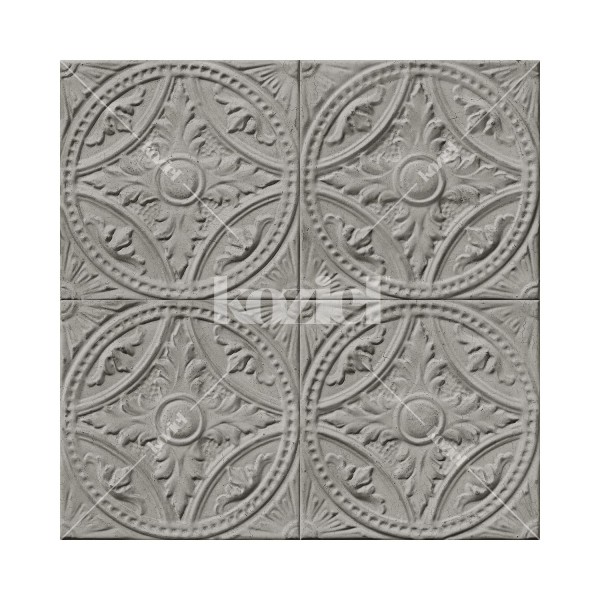 KOZIEL | Gray Tin Tiles Medallion | 8888-T122