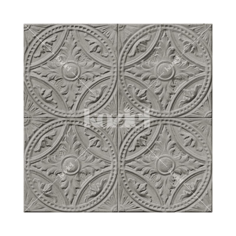 KOZIEL | Gray Tin Tiles Medallion | 8888-T122