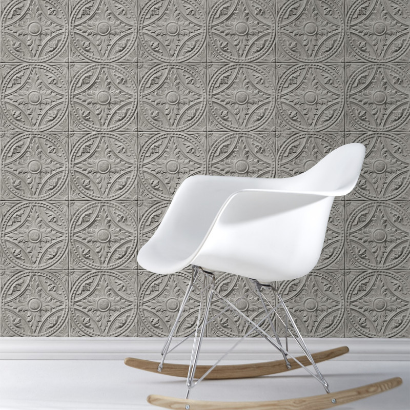 KOZIEL | Gray Tin Tiles Medallion | 8888-T122