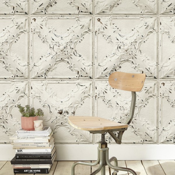 KOZIEL | Antique Off-White Tin Tiles | 006P02X6